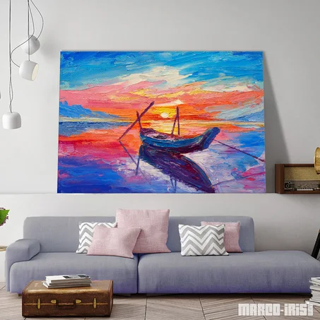 BLUE BOAT SUNSET