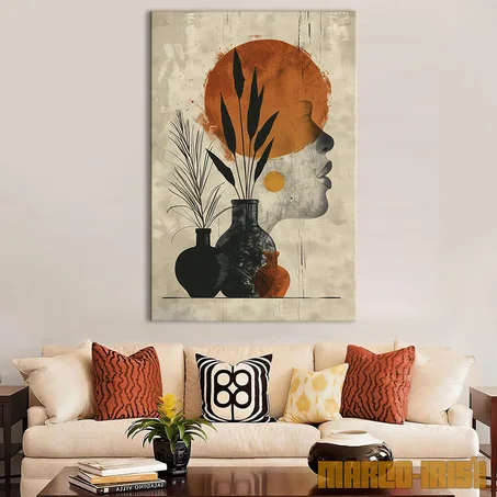 HUMAN HEAD WITH VASES