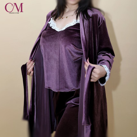 طقم العروس  الشتوي 5 قطع ،قطيفة غوايال