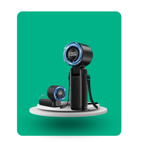 مروحة  محمولة عالية السرعة بشاشة رقمية