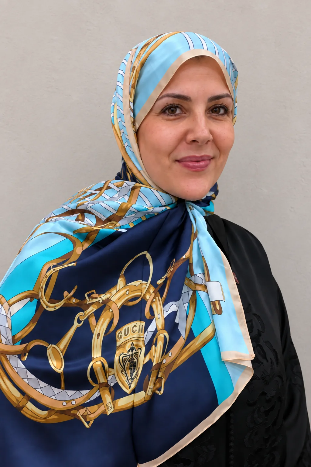 Foulard Éclat d’Azur, bleu & doré