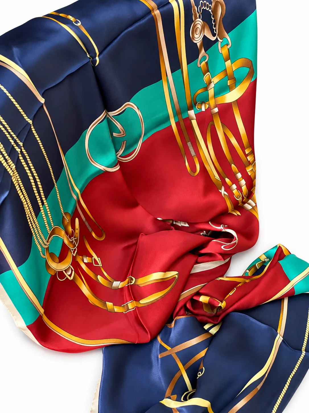 Foulard Harmonie Royale, marine & rouge