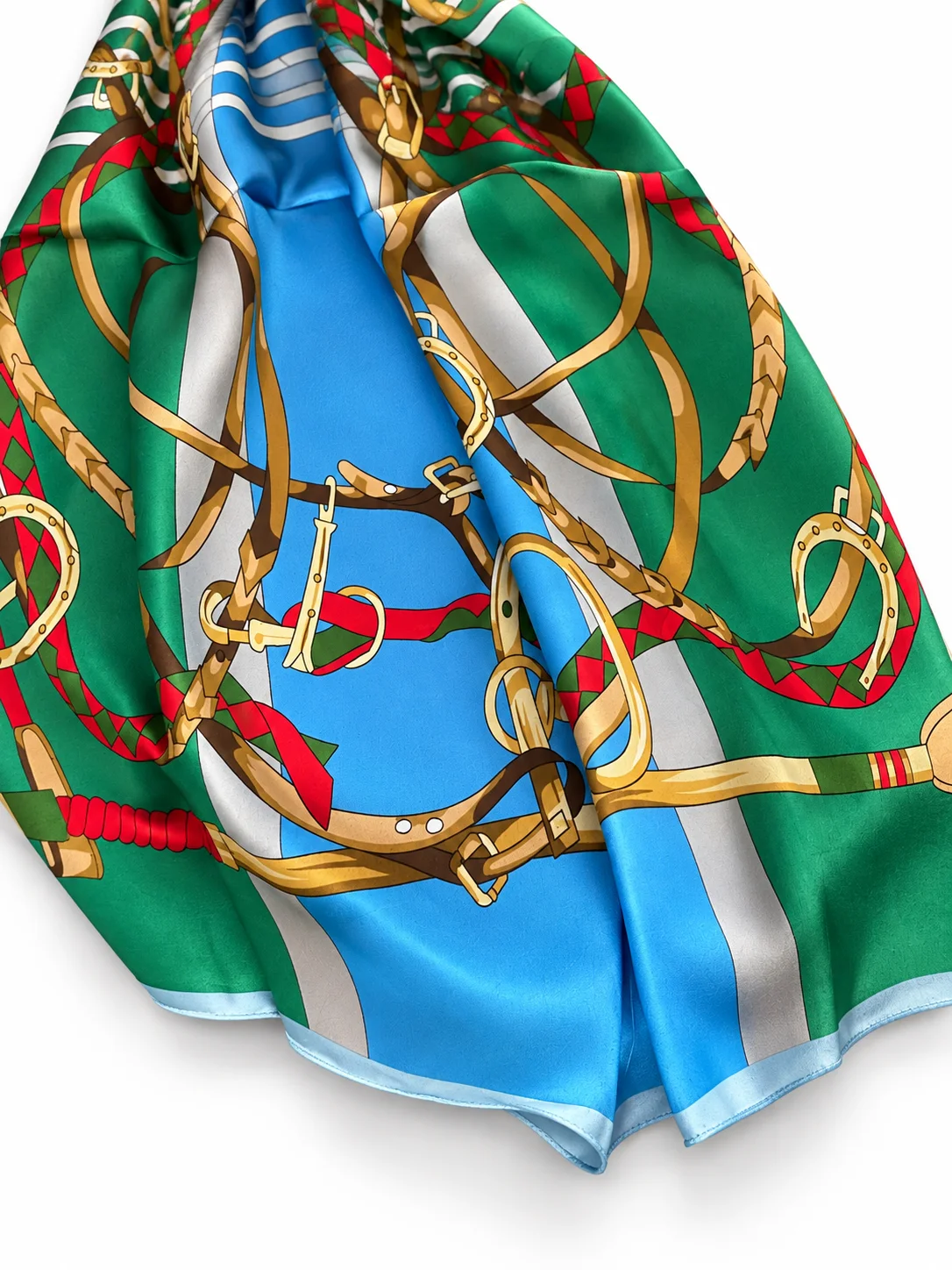 Foulard Éclat Émeraude, bleu & doré
