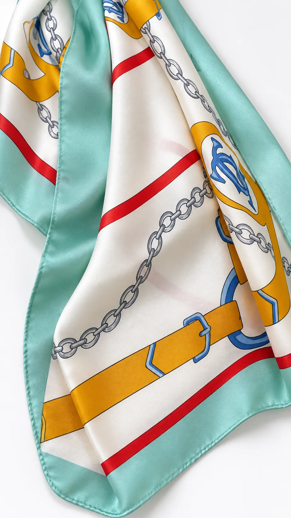 Foulard Éclat Menthe, ivoire & vert d’eau
