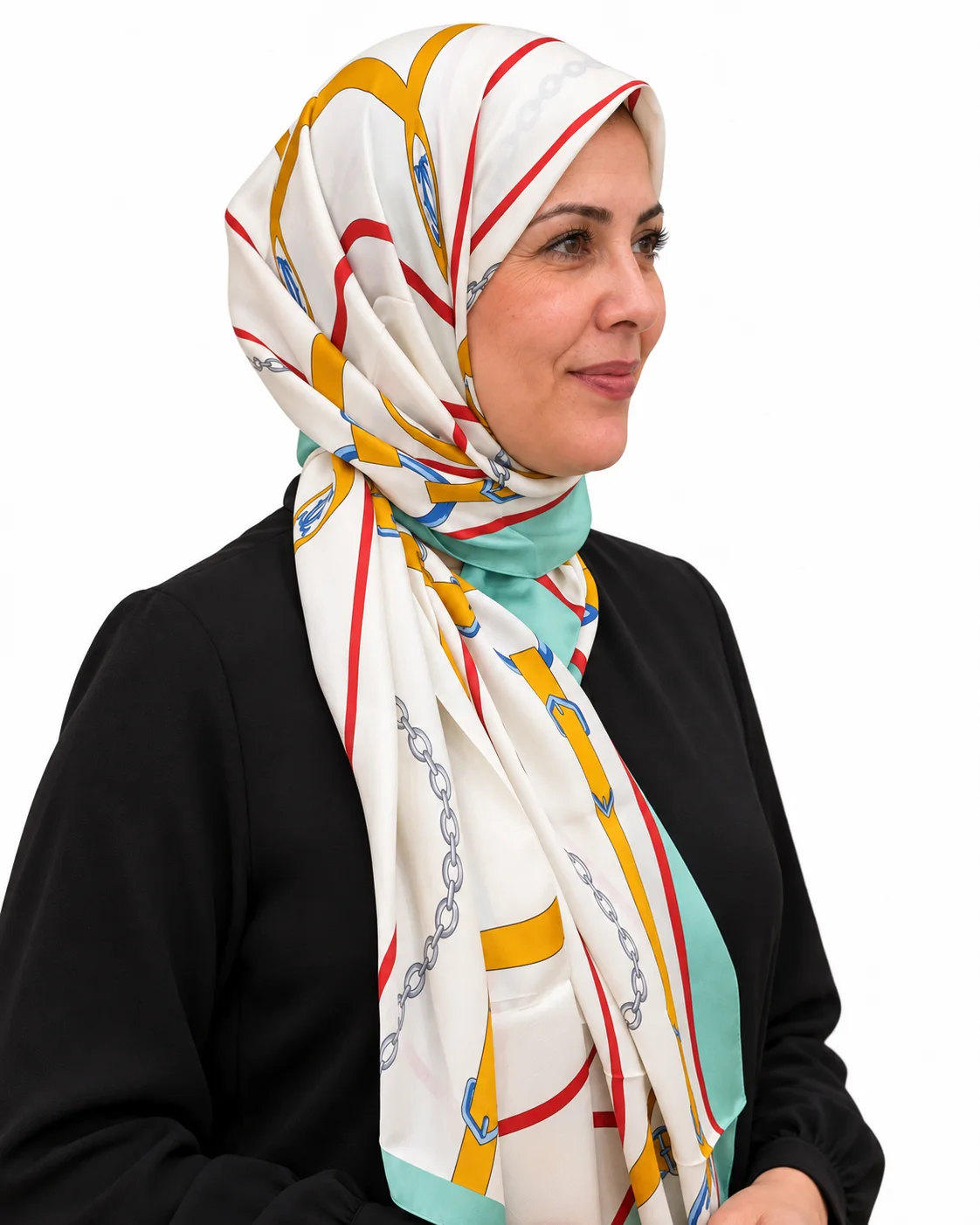 Foulard Éclat Menthe, ivoire & vert d’eau