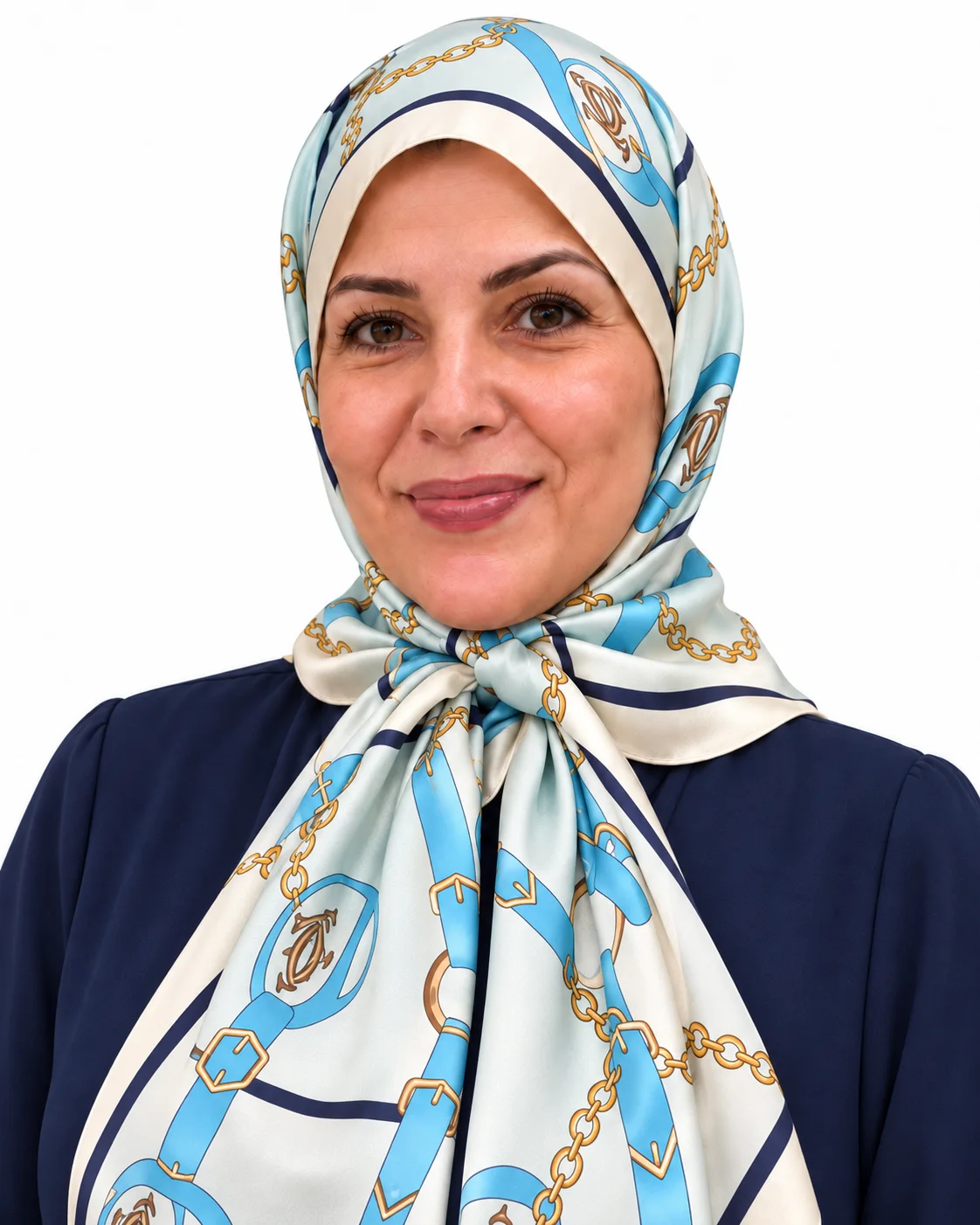 Foulard Douceur Céleste, bleu ciel & doré