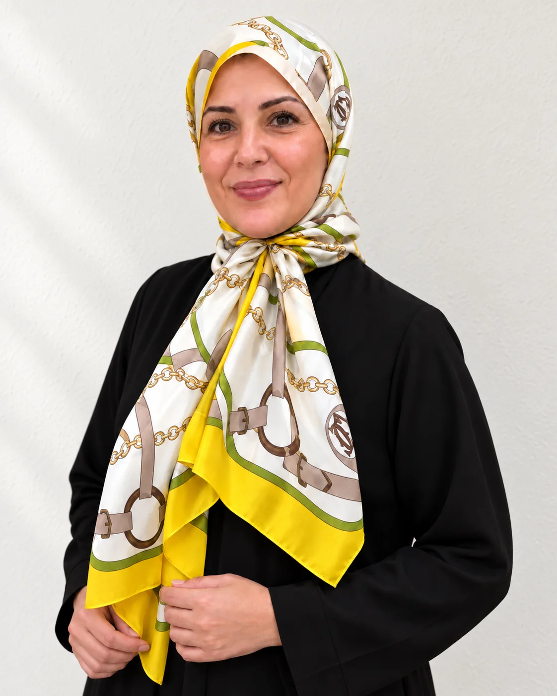 Foulard Éclat Citron, ivoire & olive