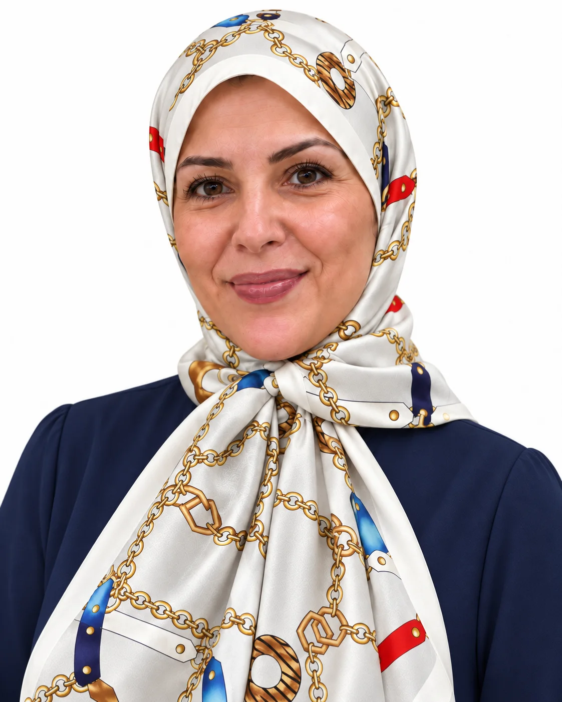 Foulard Éclat Nacré, chaînes dorées
