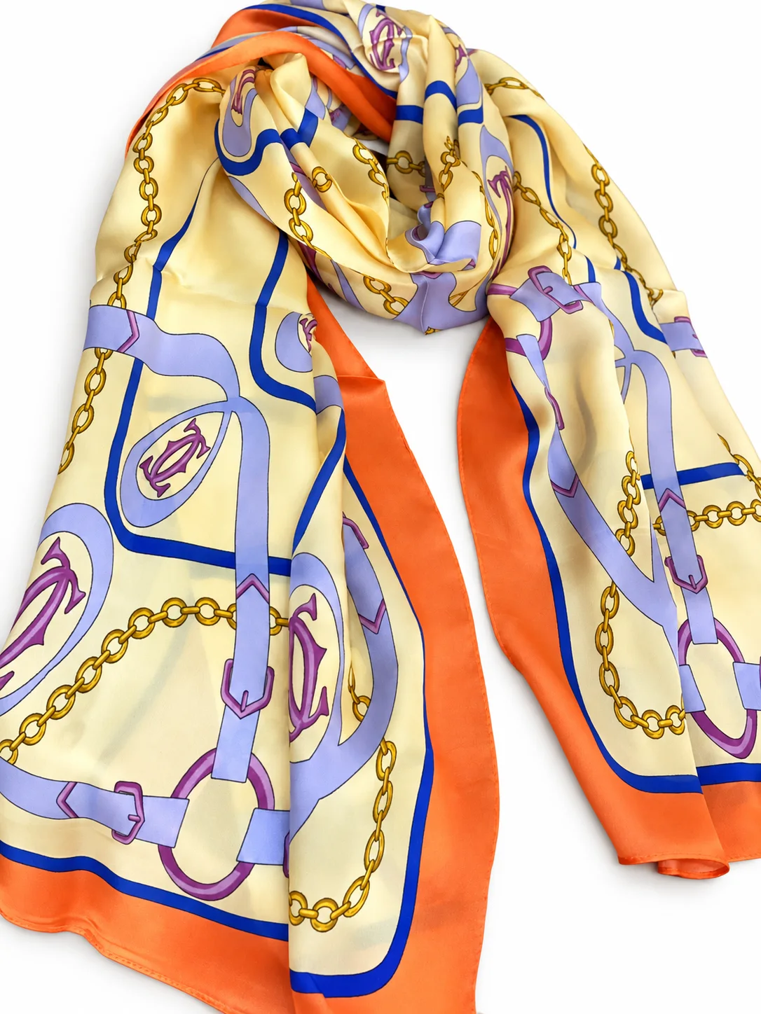 Foulard Lumière Abricot, lilas & doré