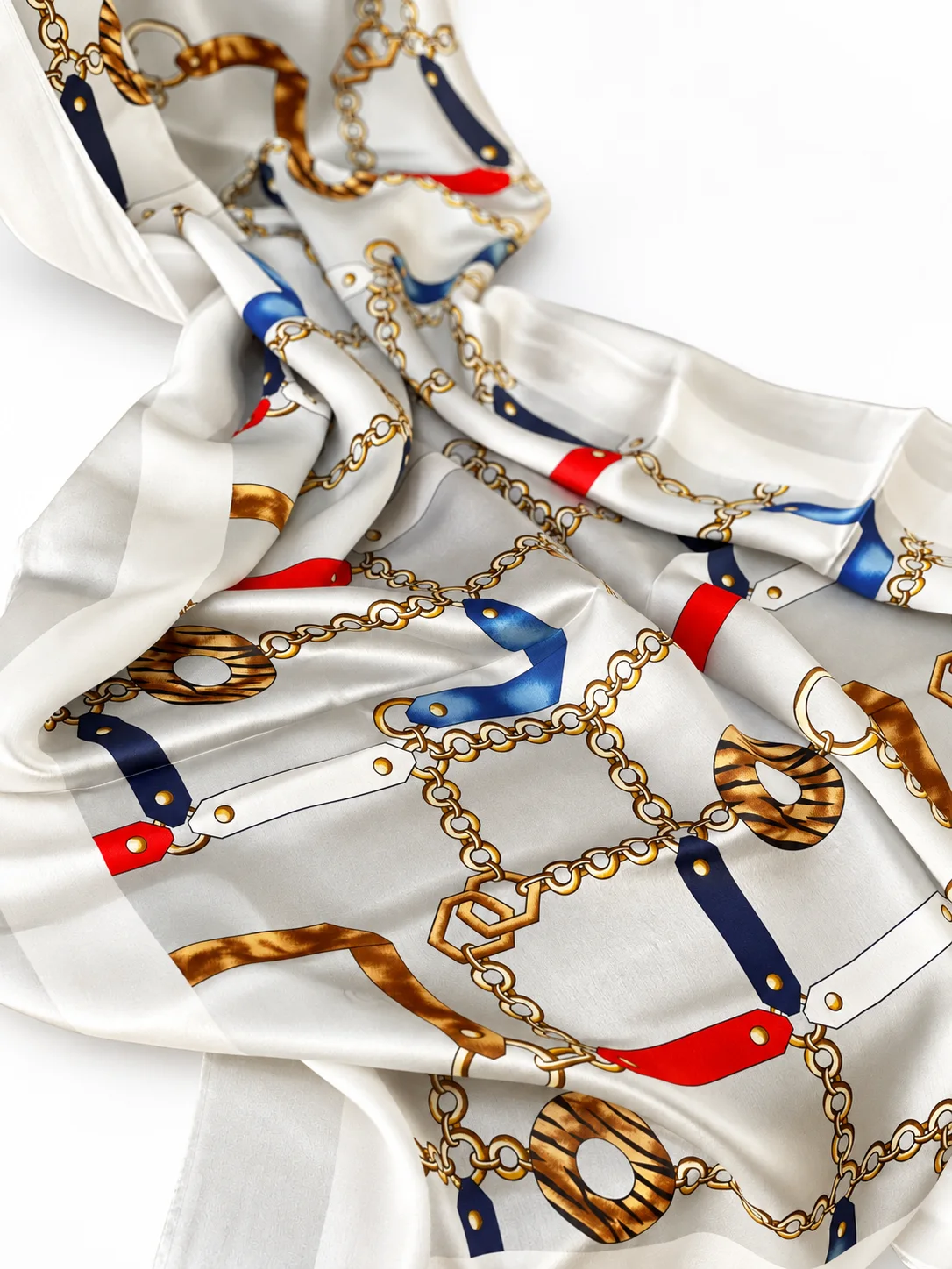 Foulard Éclat Nacré, chaînes dorées