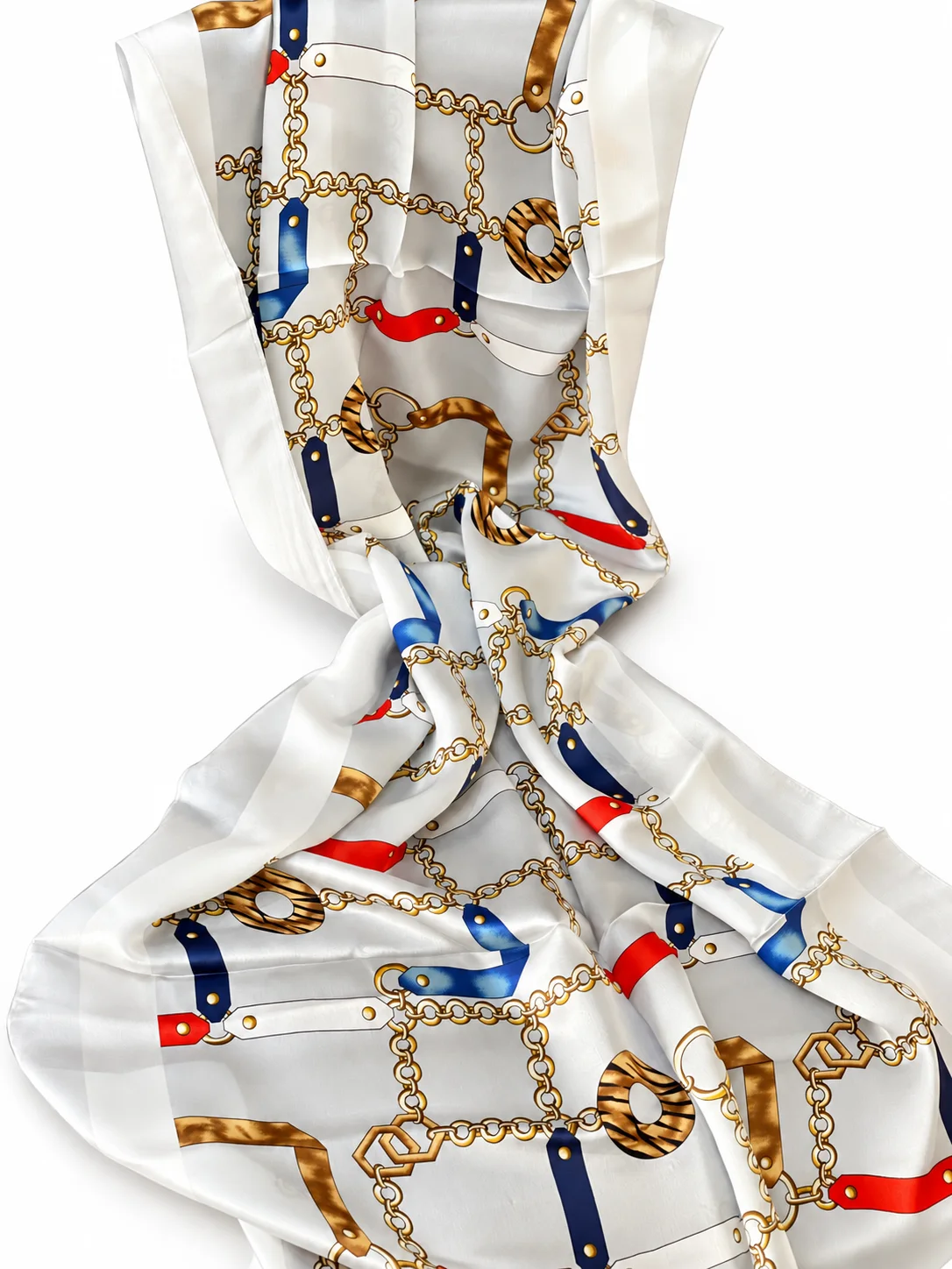 Foulard Éclat Nacré, chaînes dorées