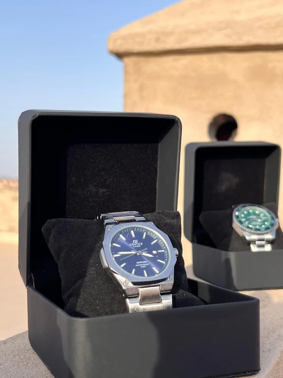 Montre Homme EDIFICE CASIO – Cadran Bleu & Dateur