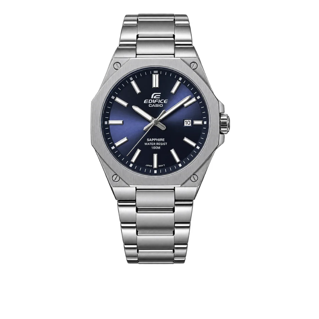 Montre Homme Élégante - Cadran Bleu & Affichage Date