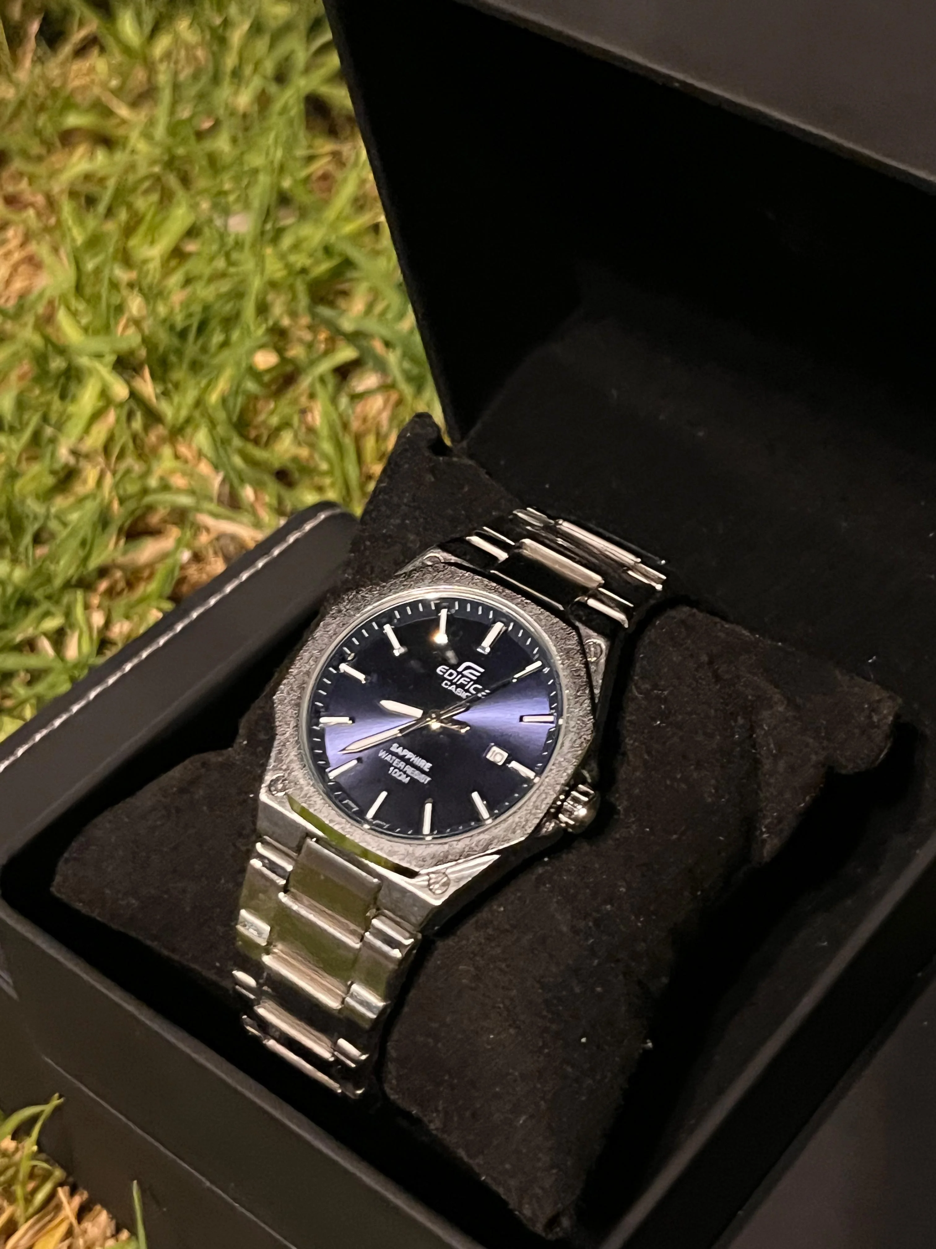 Montre Homme EDIFICE CASIO – Cadran Bleu & Dateur
