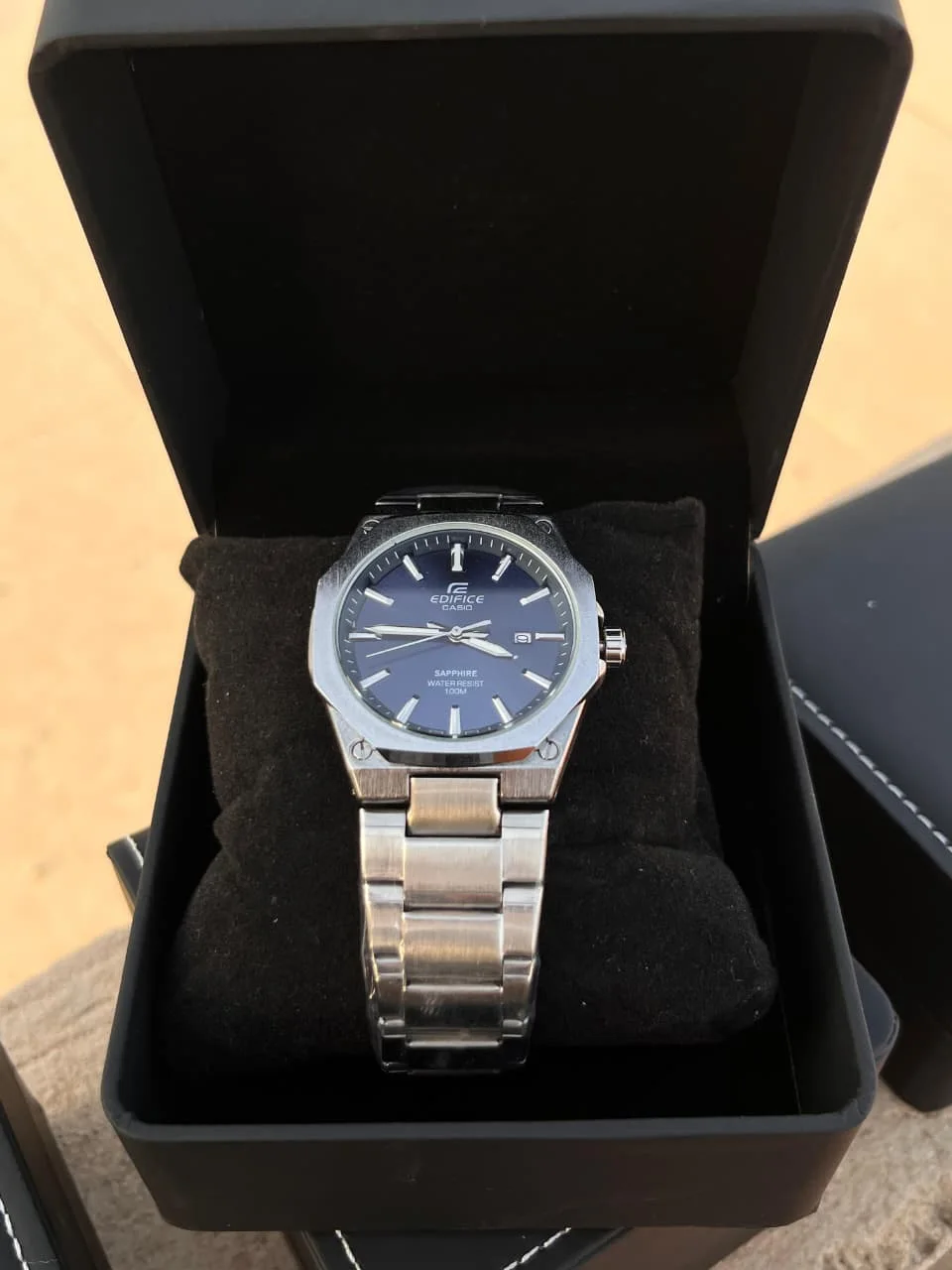 Montre Homme EDIFICE CASIO – Cadran Bleu & Dateur