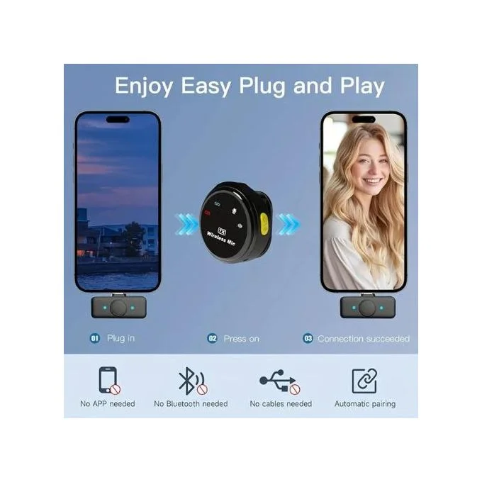 Microphone Wireless NEEPHO NP 58 – Double Micro – Boîtier Rechargeable