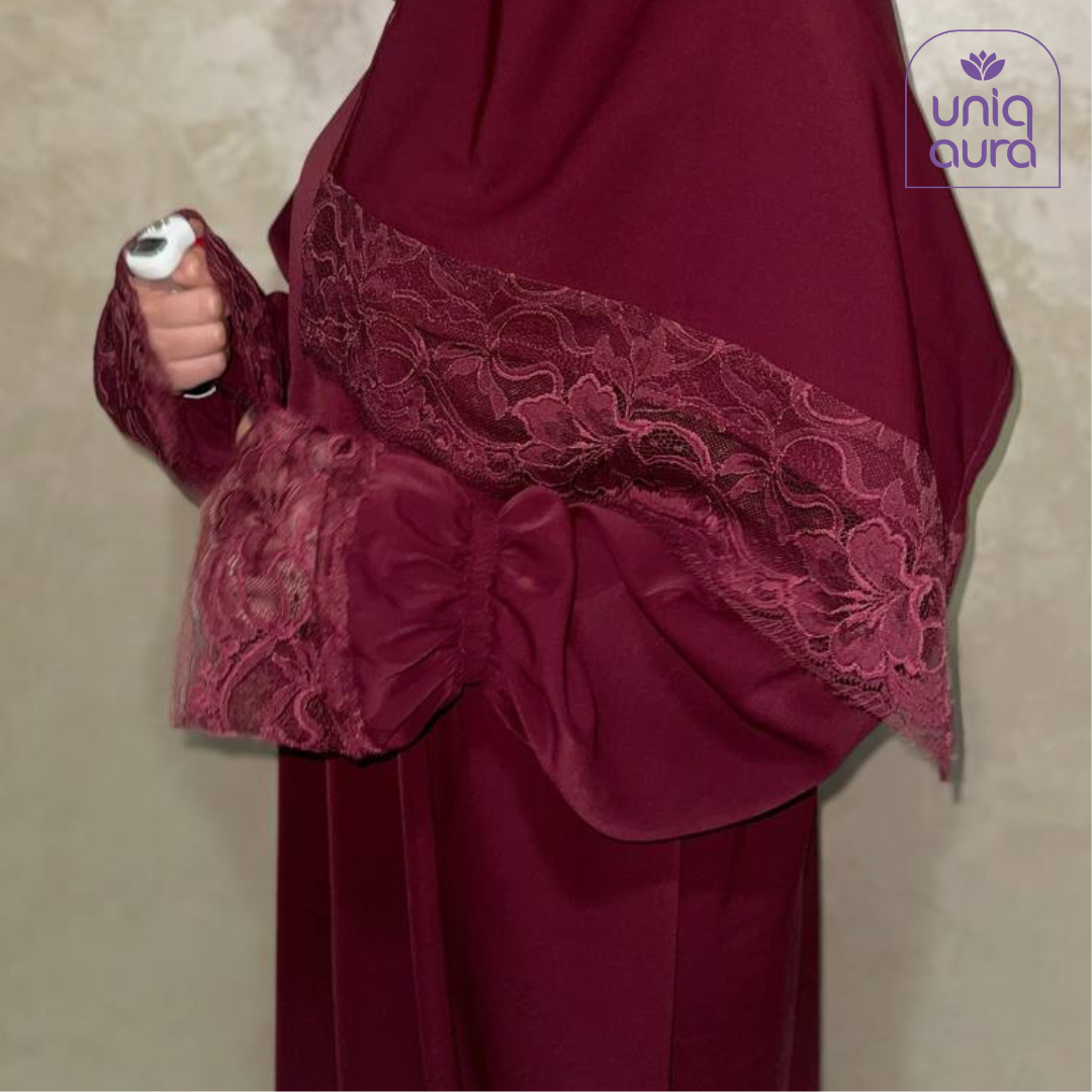 Abaya de prière en dentelle