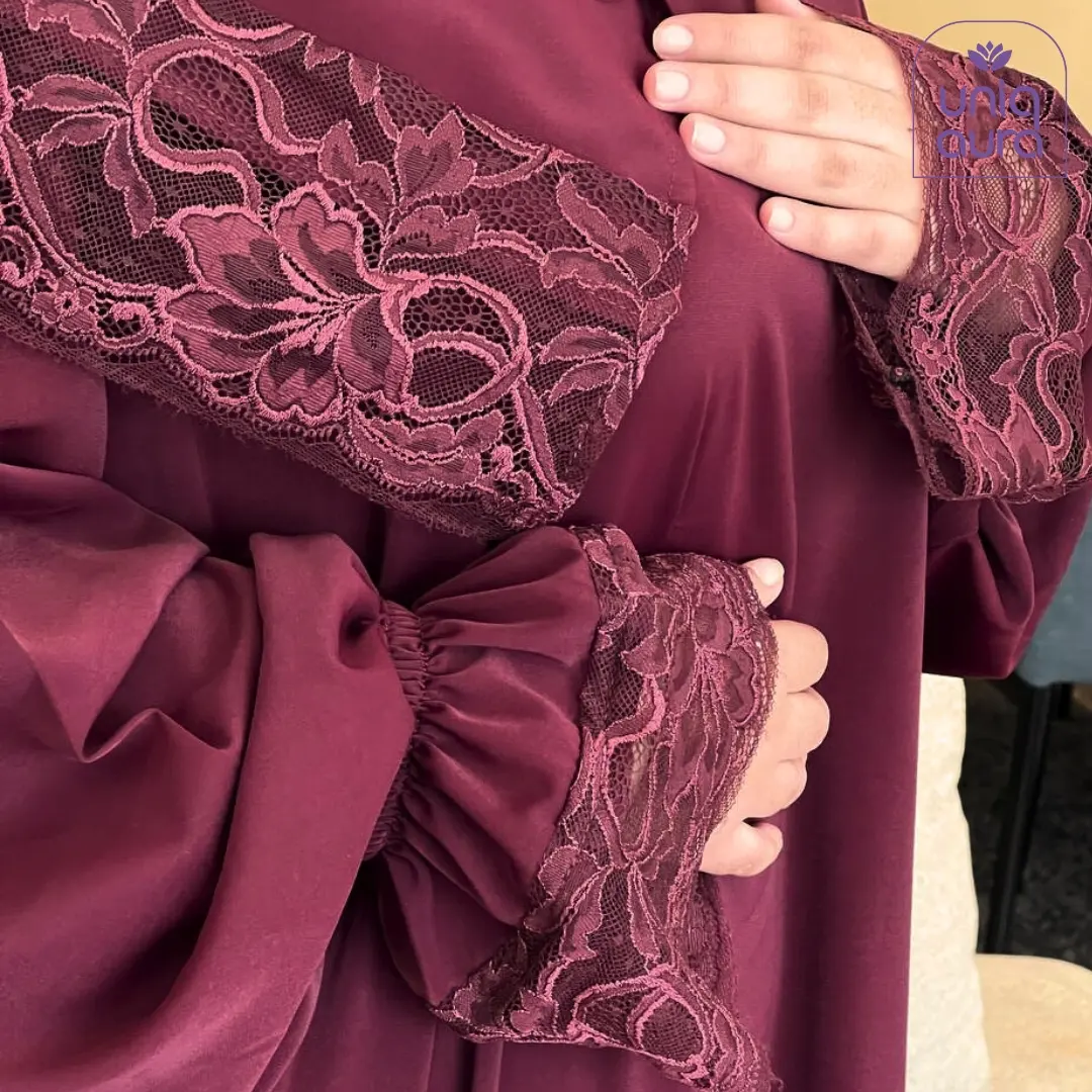 Abaya de prière bordeaux