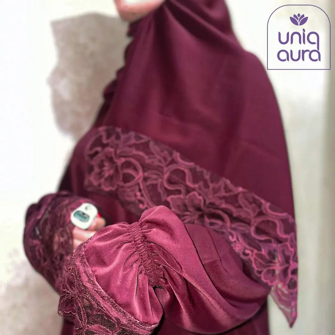 Abaya de prière bordeaux