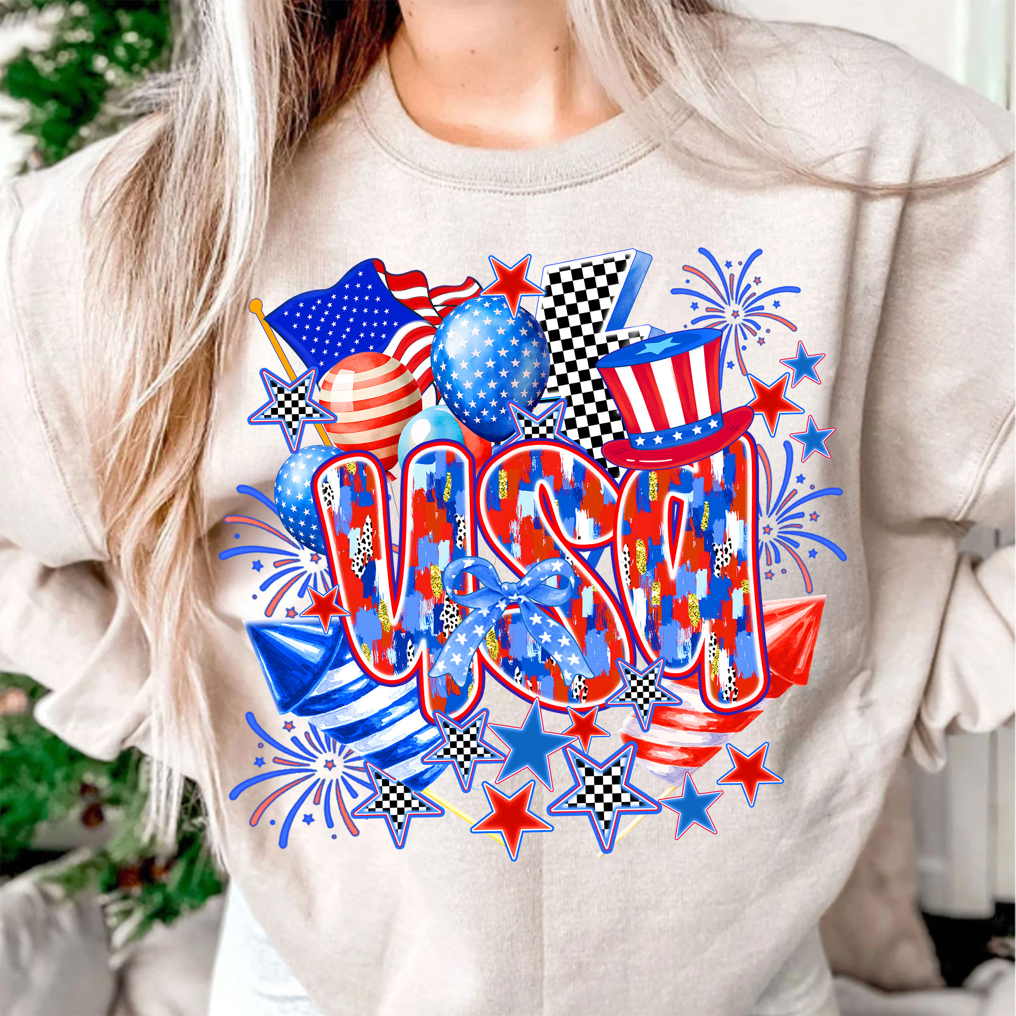 Coquette USA T-Shirt – Retro 4th of July Shirt for Women, Patriotic Girly Sublimation Tee, Vintage America Graphic Tee