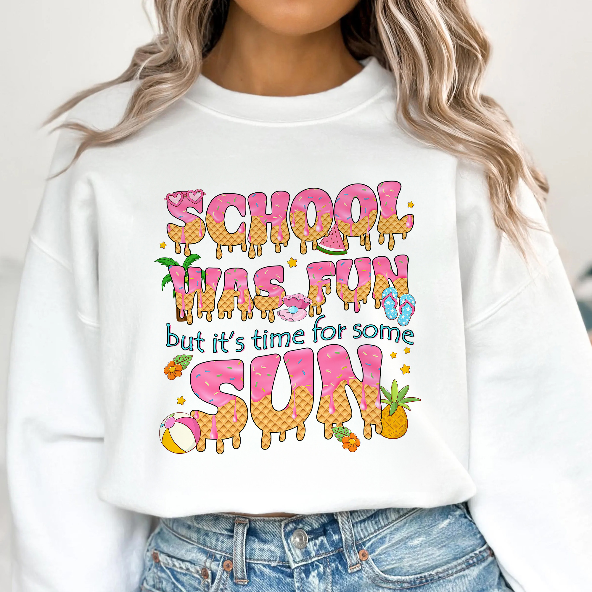 School Was Fun Time For Sun Shirt – Summer Break Teacher T-Shirt, Last Day of School Tee, End of Year Teacher Gift