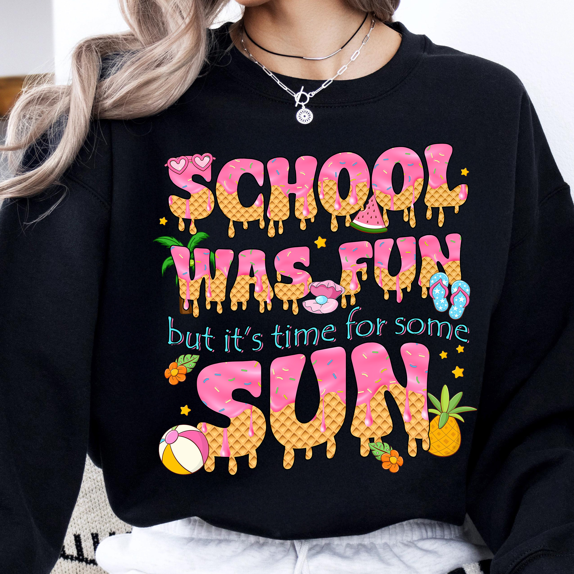 School Was Fun Time For Sun Shirt – Summer Break Teacher T-Shirt, Last Day of School Tee, End of Year Teacher Gift