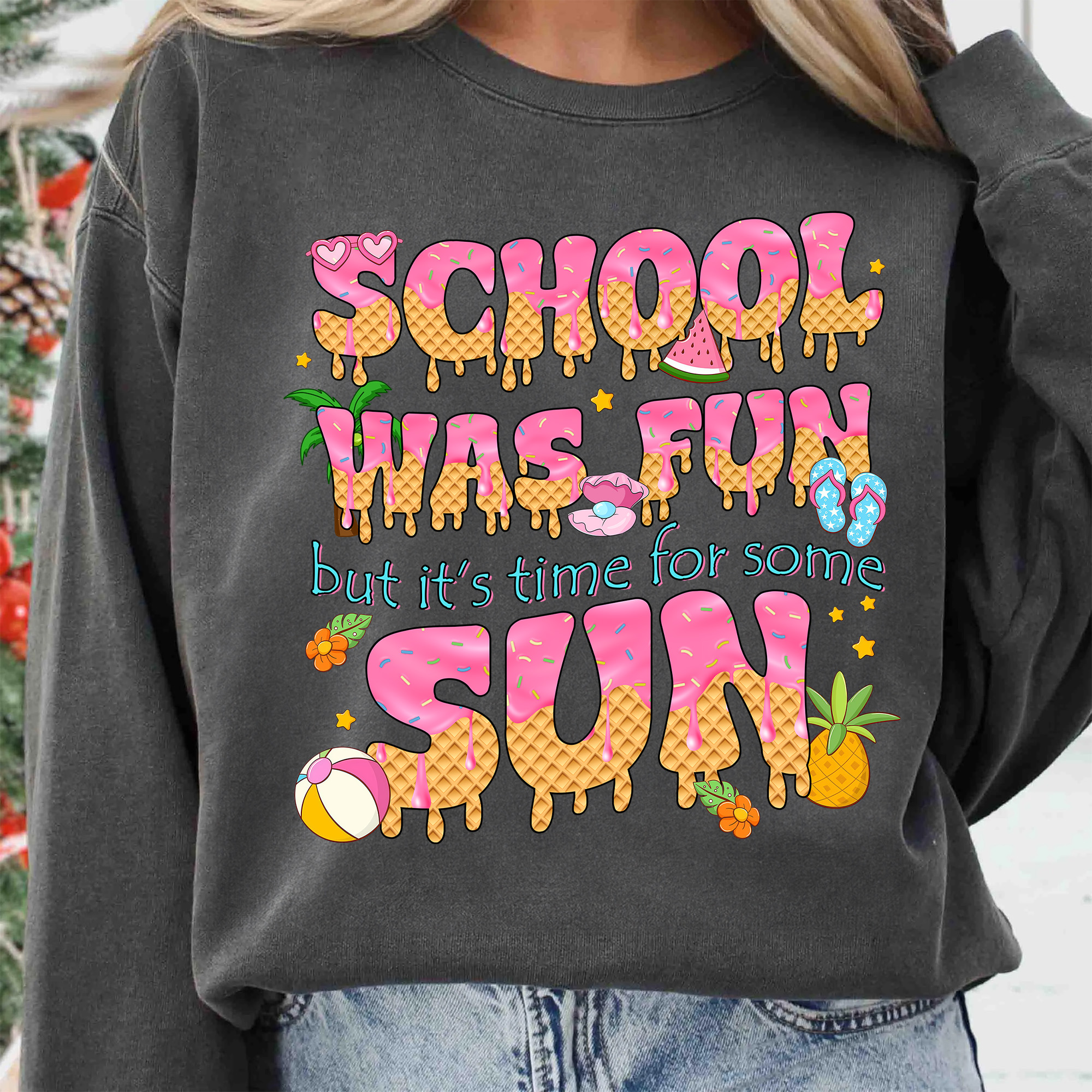 School Was Fun Time For Sun Shirt – Summer Break Teacher T-Shirt, Last Day of School Tee, End of Year Teacher Gift