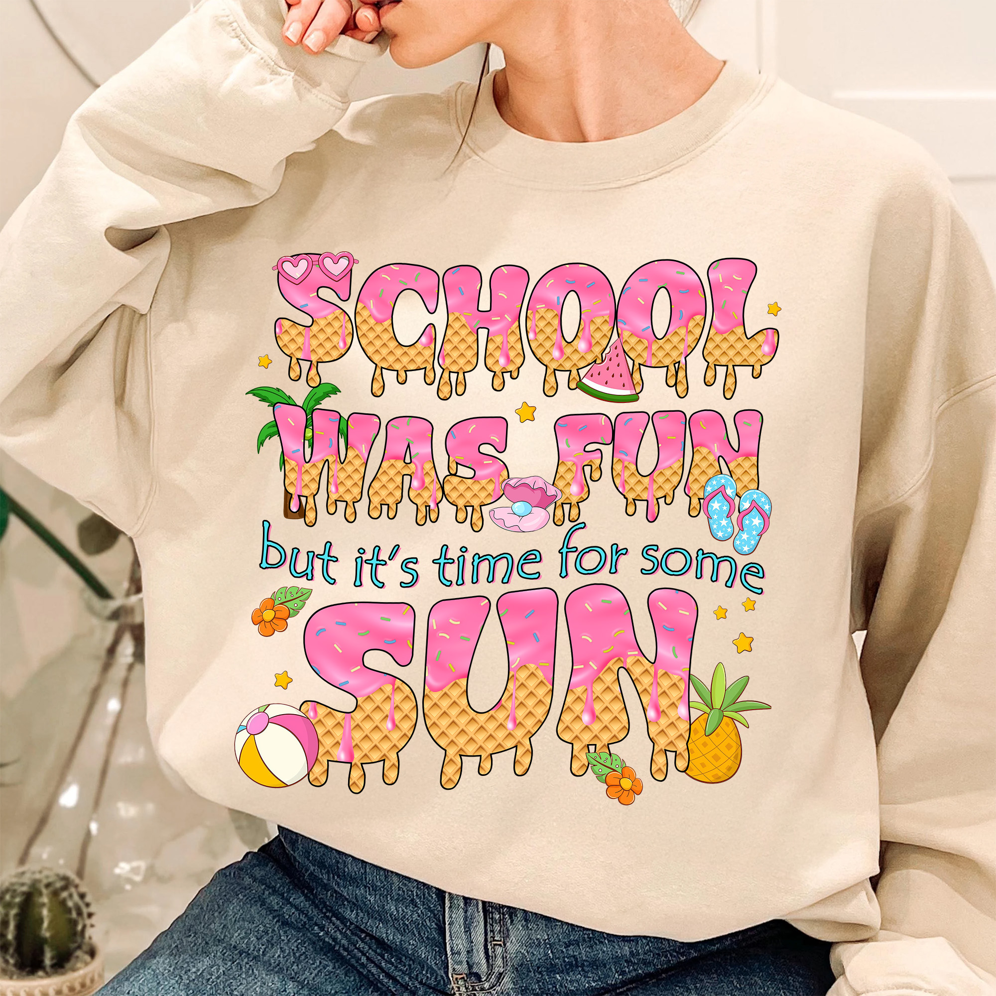 School Was Fun Time For Sun Shirt – Summer Break Teacher T-Shirt, Last Day of School Tee, End of Year Teacher Gift