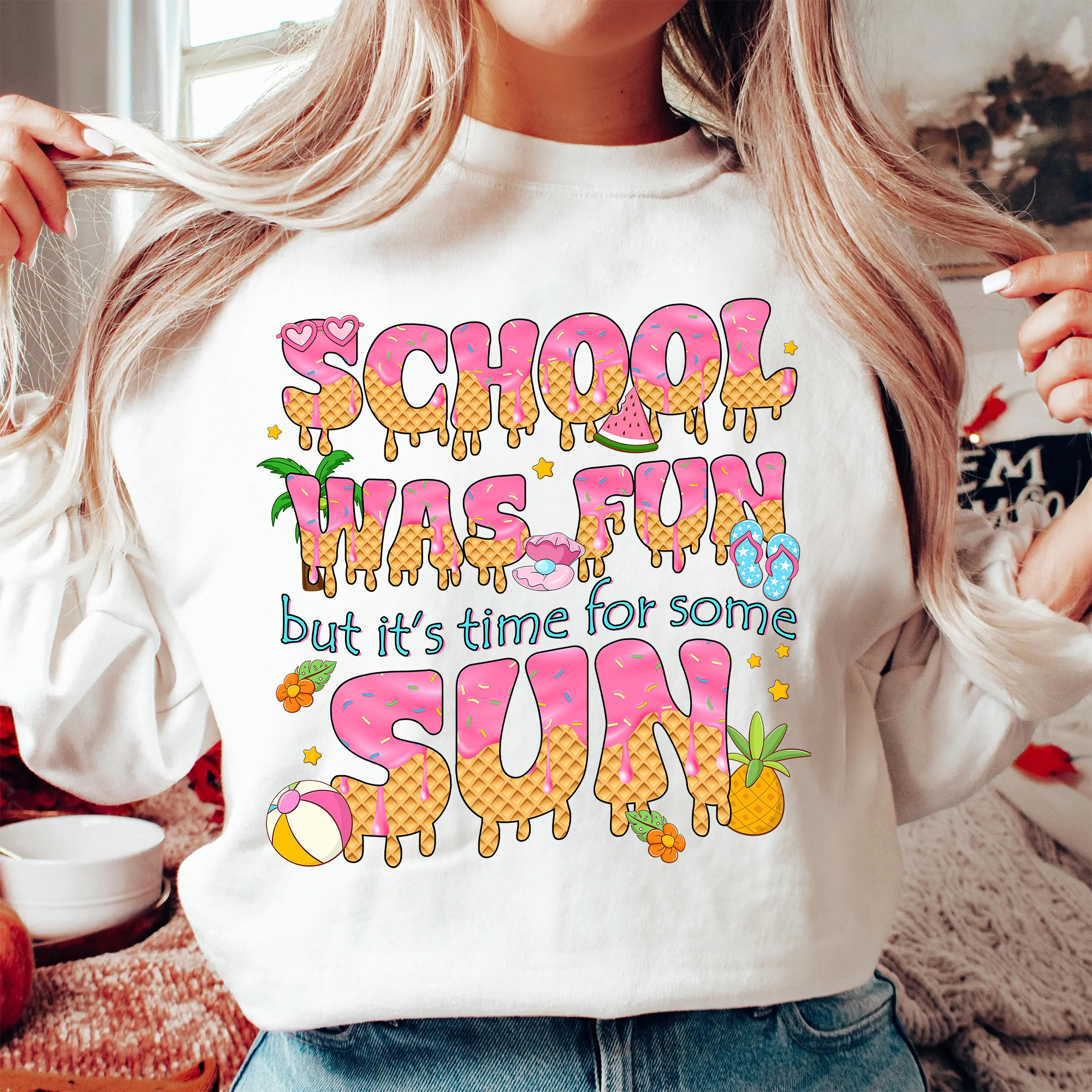 School Was Fun Time For Sun Shirt – Summer Break Teacher T-Shirt, Last Day of School Tee, End of Year Teacher Gift