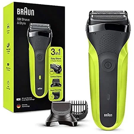 Braun 3en1 Noir Vert – 300 Bt - S3 Rasage et coiffure