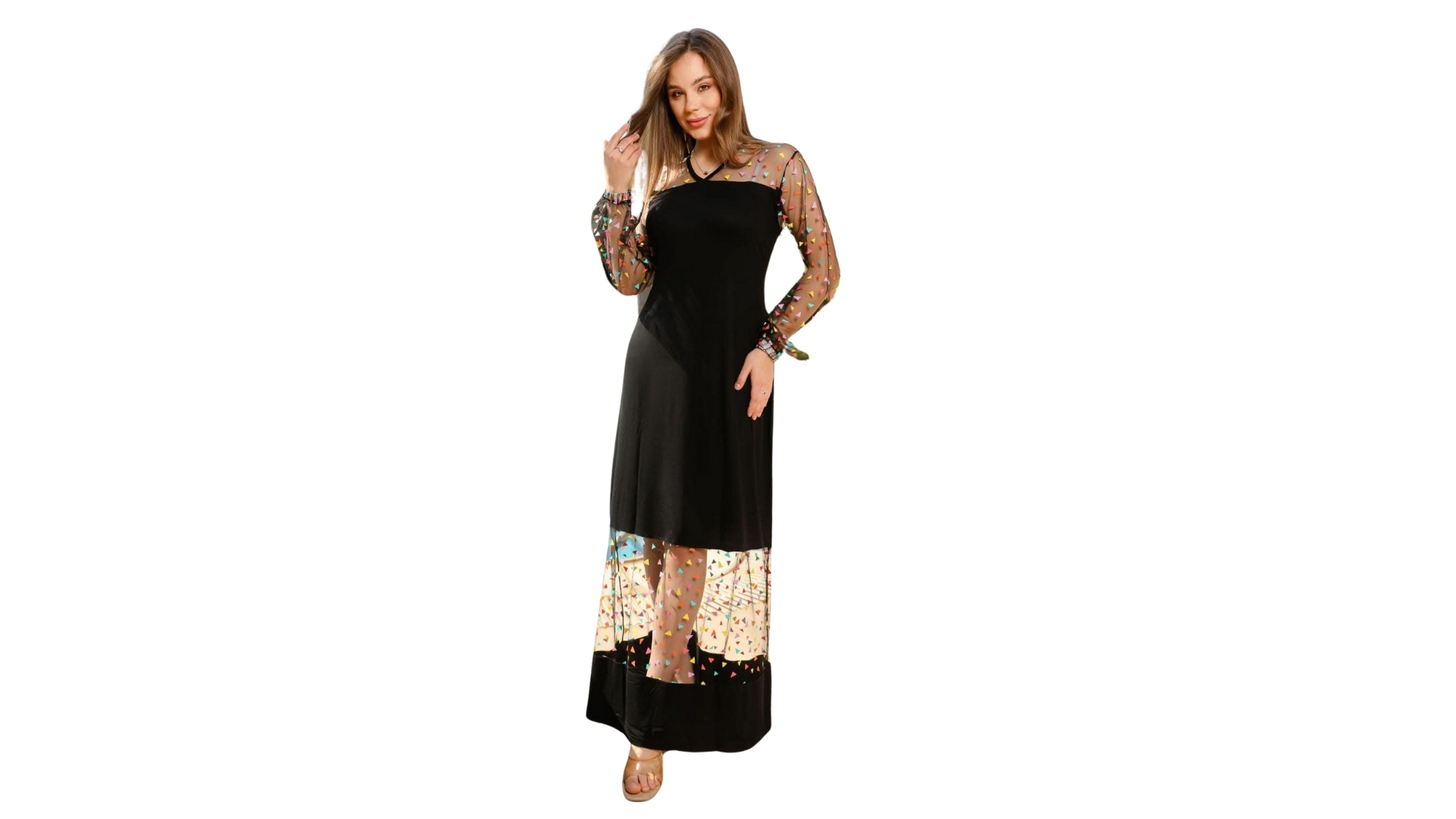 Robe élégance voilée