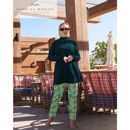 Burkini vert évasion tropicale