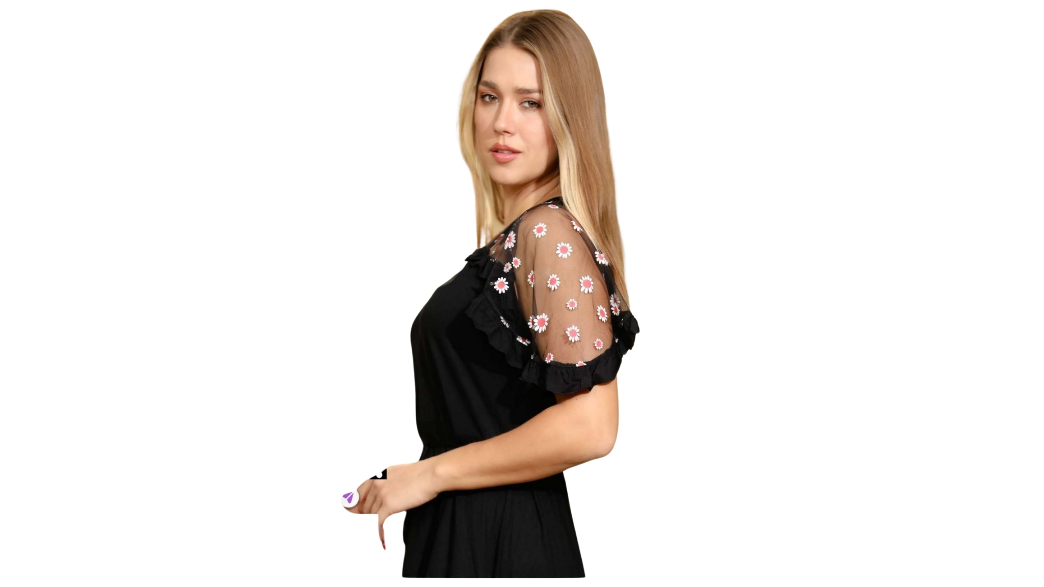 Robe noire "Fleur de Nuit"