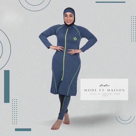 Burkini athlétique indigo