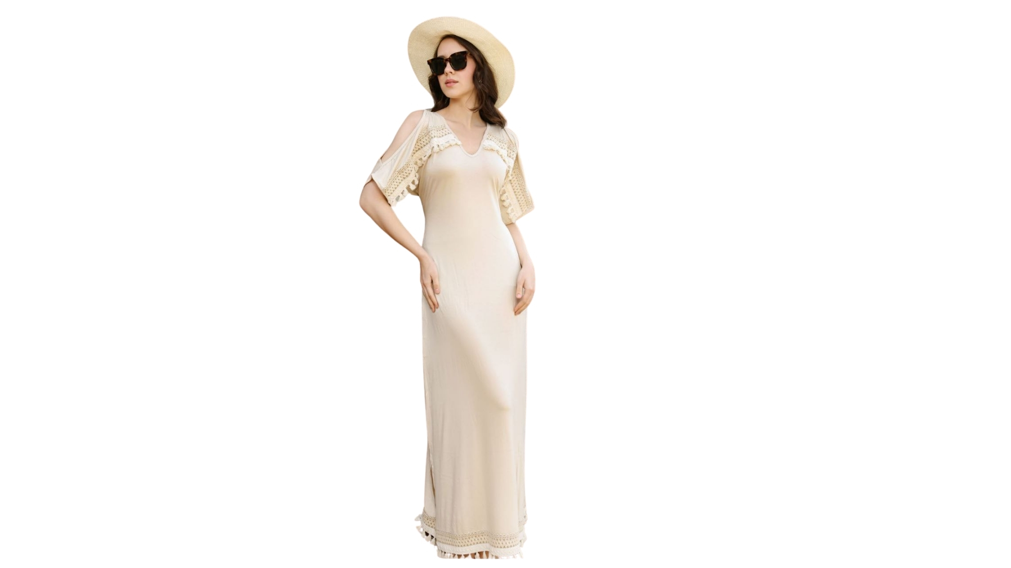 Robe longue à épaules dénudées