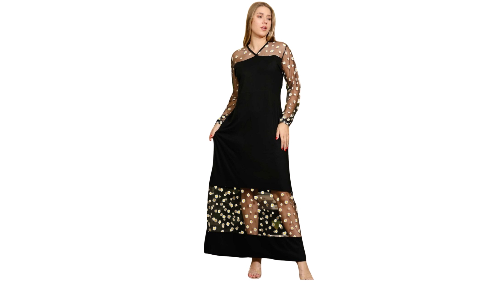 Robe longue à manches longues