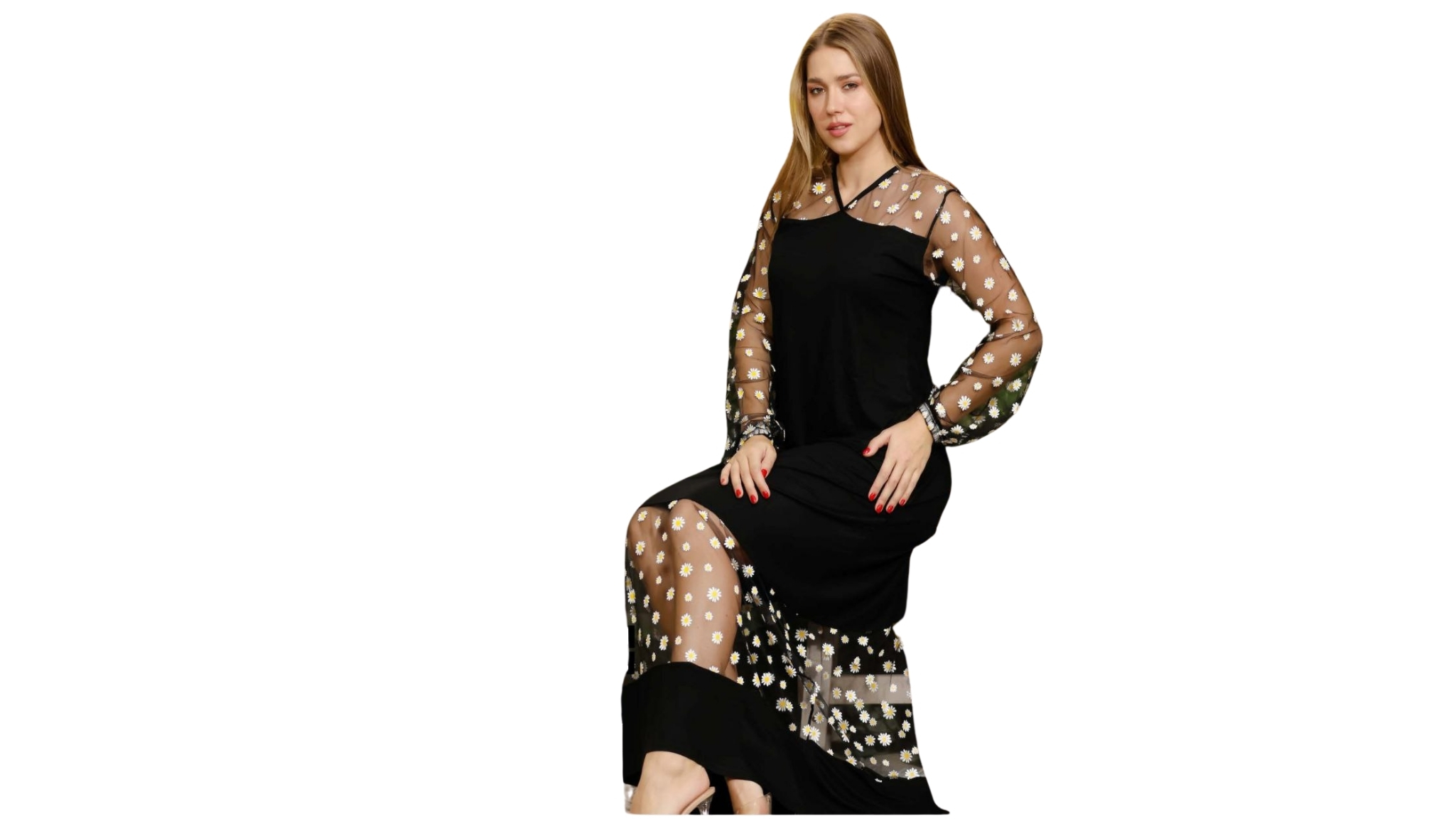 Robe longue à manches longues