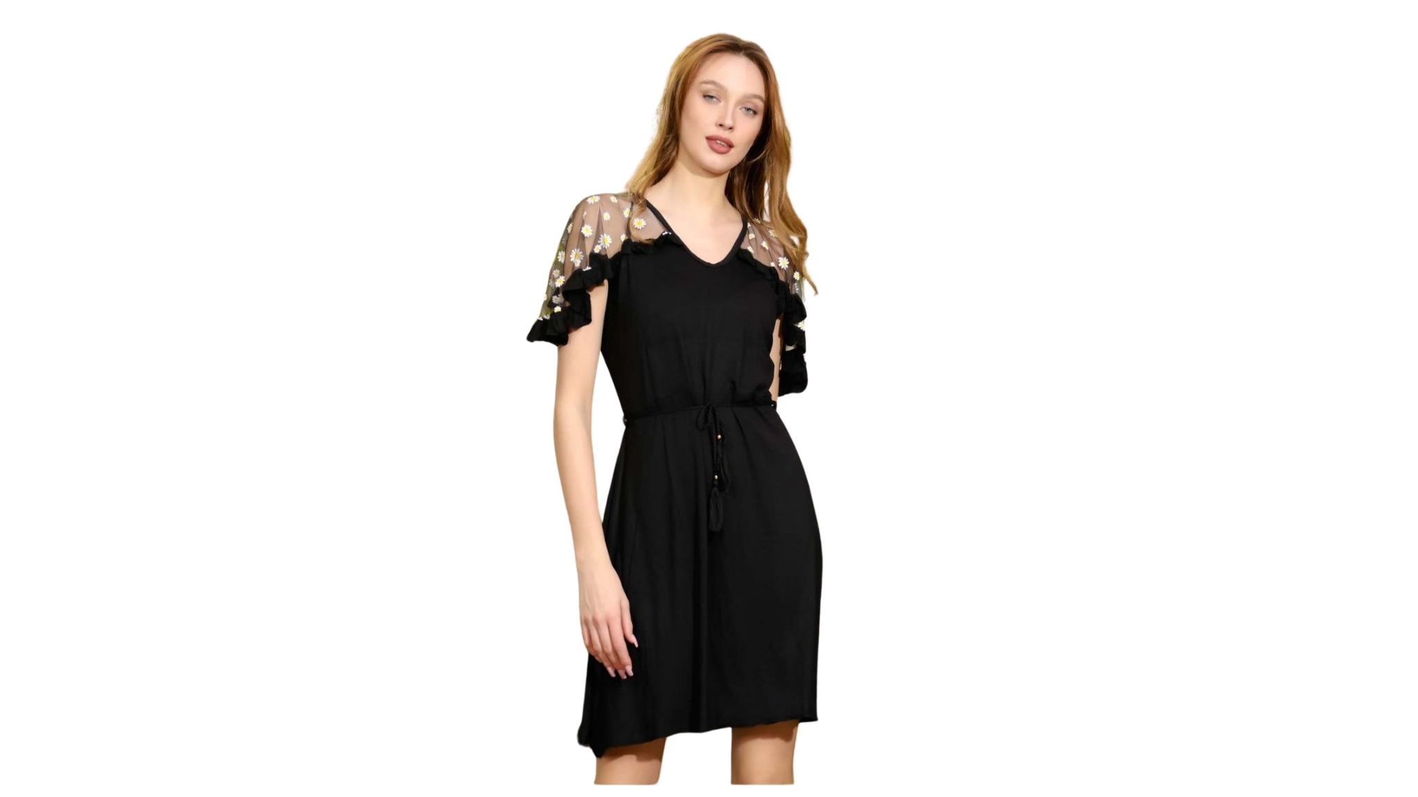Robe noire "Fleur de Nuit"
