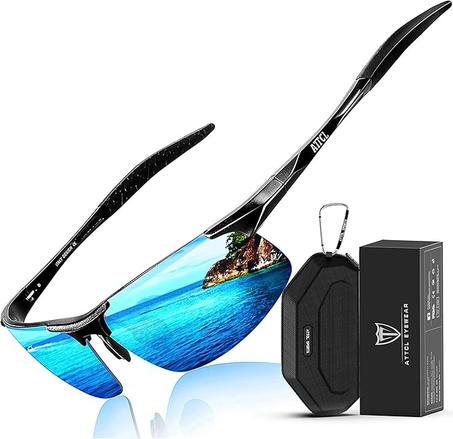 ATTCL Gafas de sol polarizadas de conducción de moda para hombres - Marco ultraligero de metal Al-Mg
