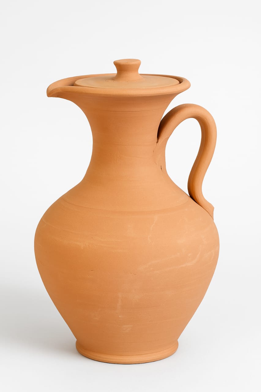 Cruche Traditionnelle en Terre Cuite avec Couvercle