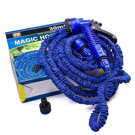 Magic Hose Tuyau Extensible 30m + Pistolet à Eau 7 jets -Longueur 30 M Bleu