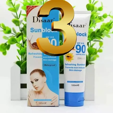 Pack 3 Disaar crème solaire escargot visage anti-cernes fondation protection solaire