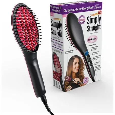 Brosse à Cheveux Electrique en Céramique Rose et noir