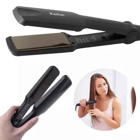 Plaque chauffante en céramique Kemei Catok Rambut - KM -329 - Noir