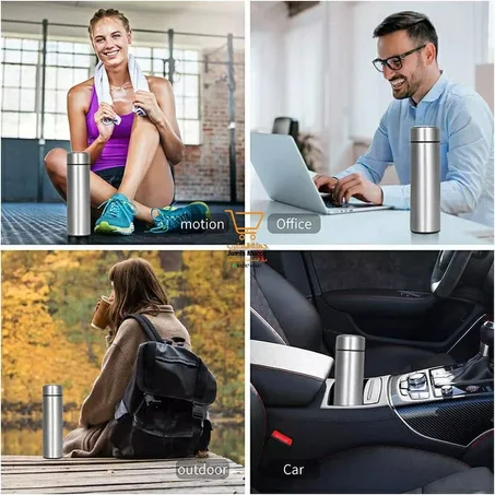 Tasse d'eau isolée en acier de 500 ml, bouteille d'eau de sport de camping en plein air