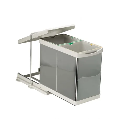 POUBELLE DOUBLE CONTENEUR EN ACIER INOXYDABLE