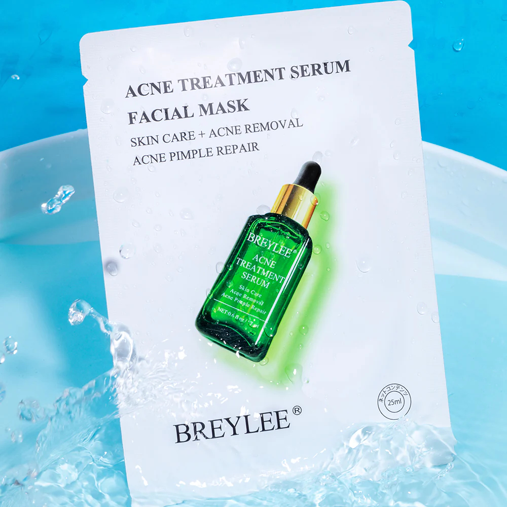 ماسك بريلي الورقي لعلاج حب الشباب – BREYLEE Acne Facial Mask بخلاصة شجرة الشاي | تهدئة البثور وتنقية البشرة | قطعة واحدة 25مل