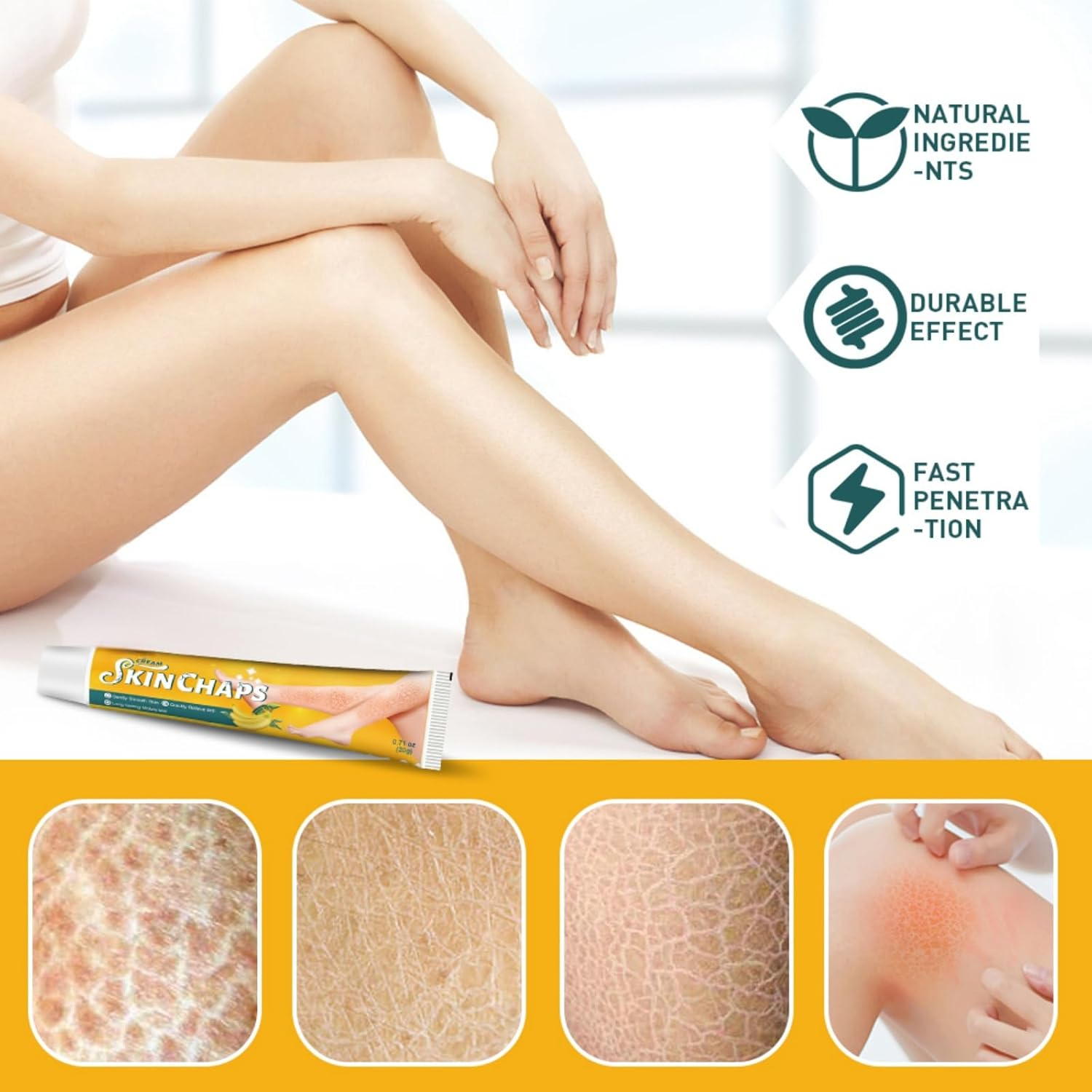كريم Skin Chaps لعلاج جفاف الجلد وتشققاته – كريم موز طبيعي بتركيبة عشبية لتنعيم وتفتيح البشرة 20غ