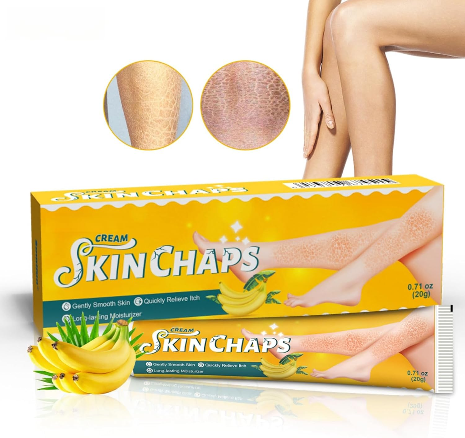 كريم Skin Chaps لعلاج جفاف الجلد وتشققاته – كريم موز طبيعي بتركيبة عشبية لتنعيم وتفتيح البشرة 20غ