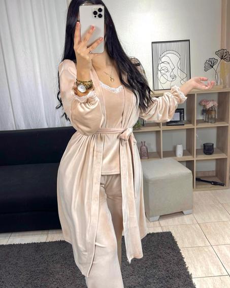 Pyjama velours 3 pièces